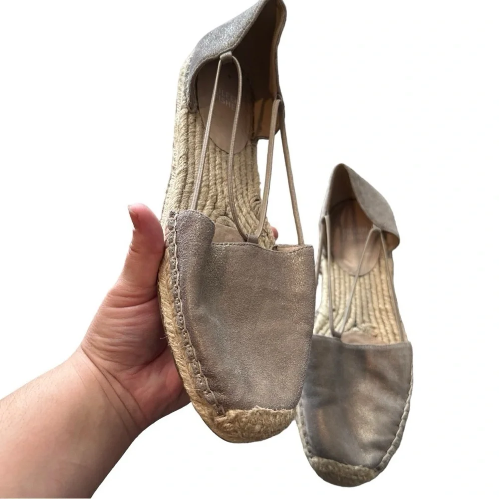 Eileen Fisher Lee Metallic Espadrille Flats‎ Size 10